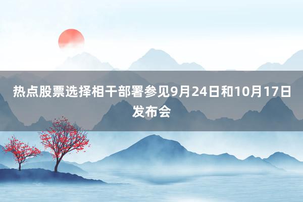 热点股票选择相干部署参见9月24日和10月17日发布会