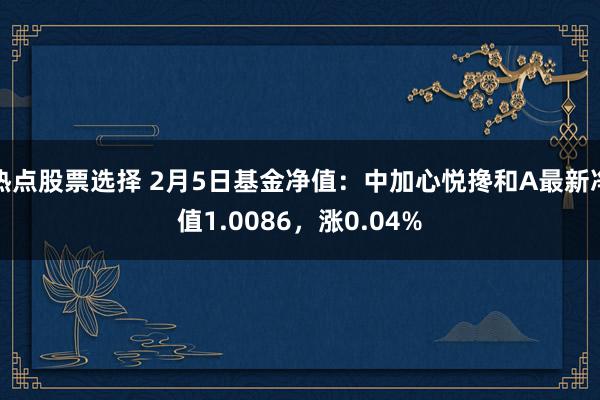 热点股票选择 2月5日基金净值：中加心悦搀和A最新净值1.0086，涨0.04%